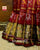 Handwoven Hathi Popat Red Brown Zari Checks Rajkot Patola Saree
