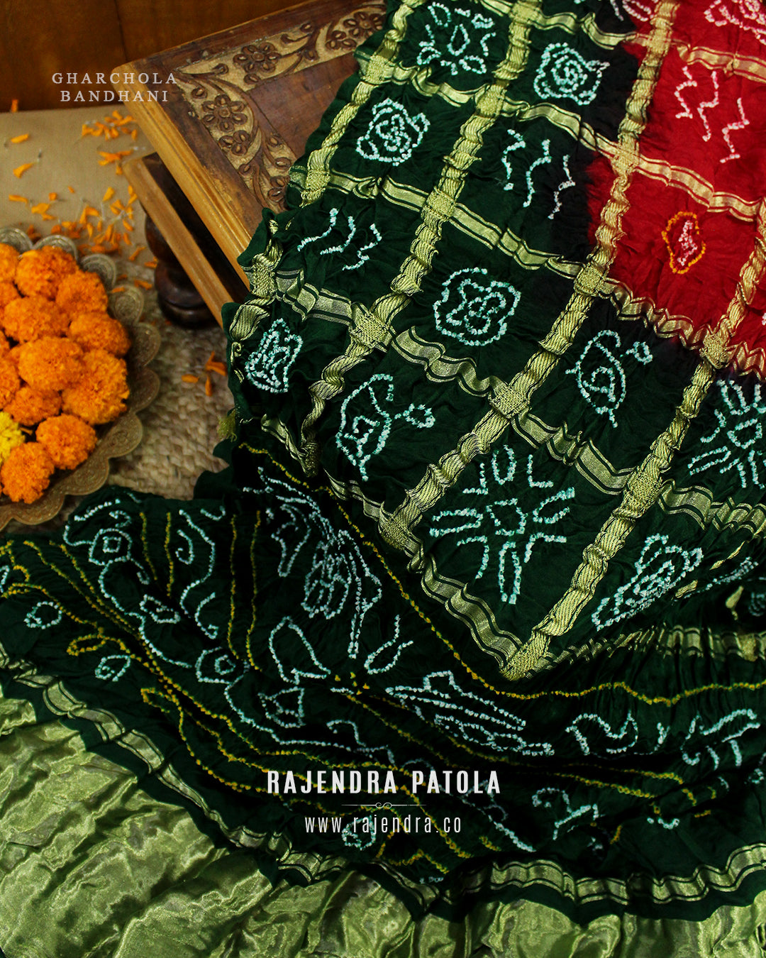 Traditional Gharchola Pure Gaji Silk Bandhani Saree
