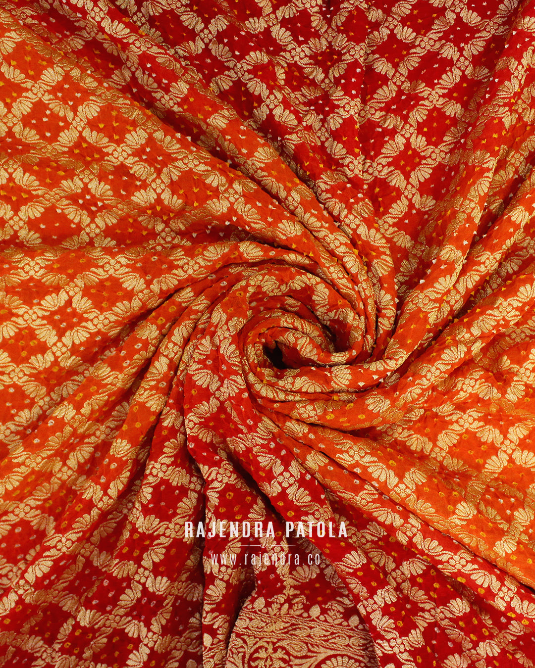 Pure Georgette Handloom Banarasi Bandhani Saree