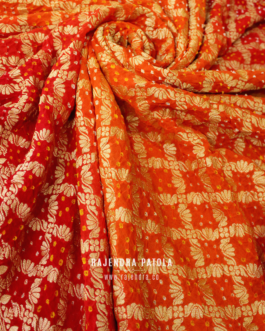 Pure Georgette Handloom Banarasi Bandhani Saree