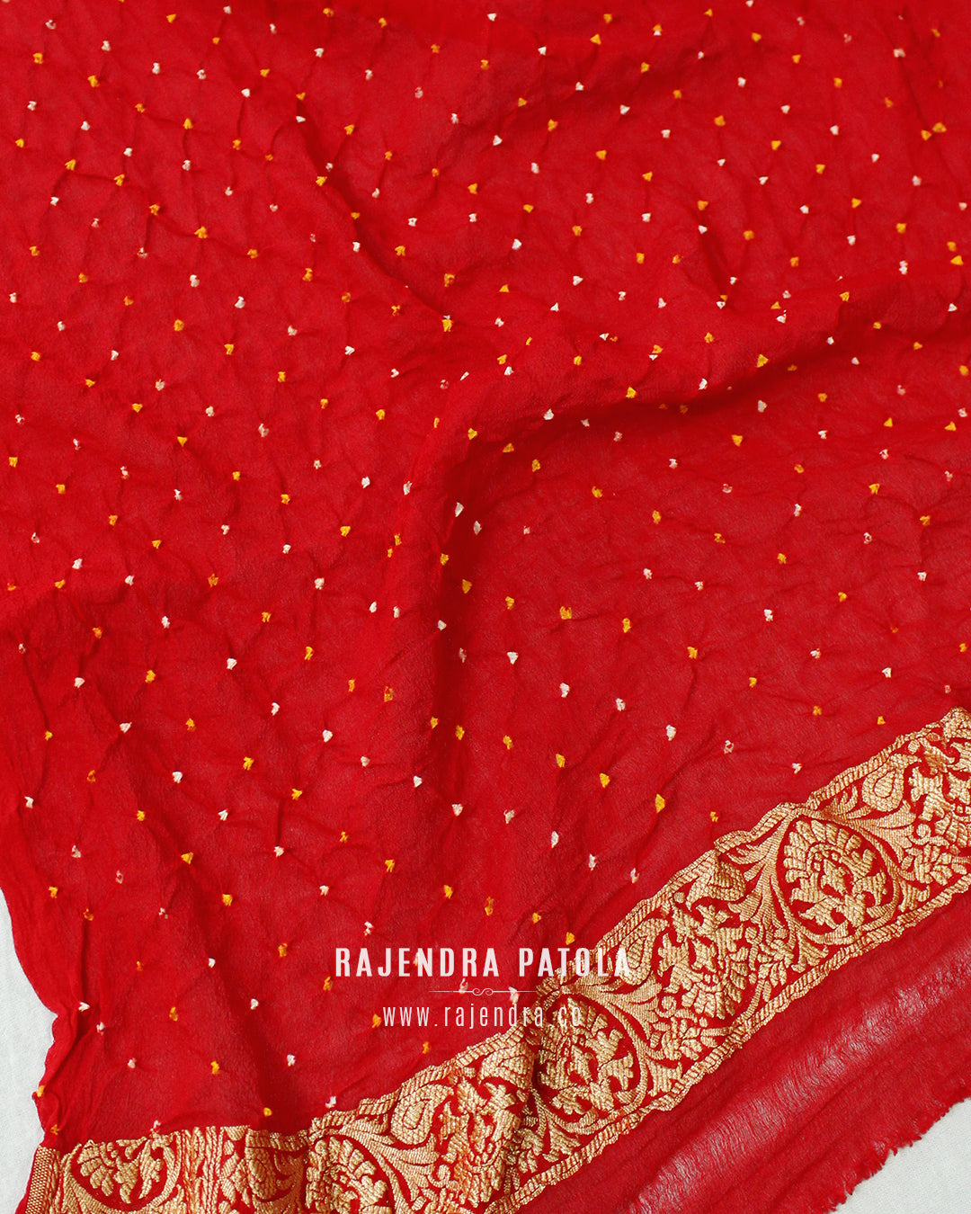 Pure Georgette Handloom Banarasi Bandhani Saree