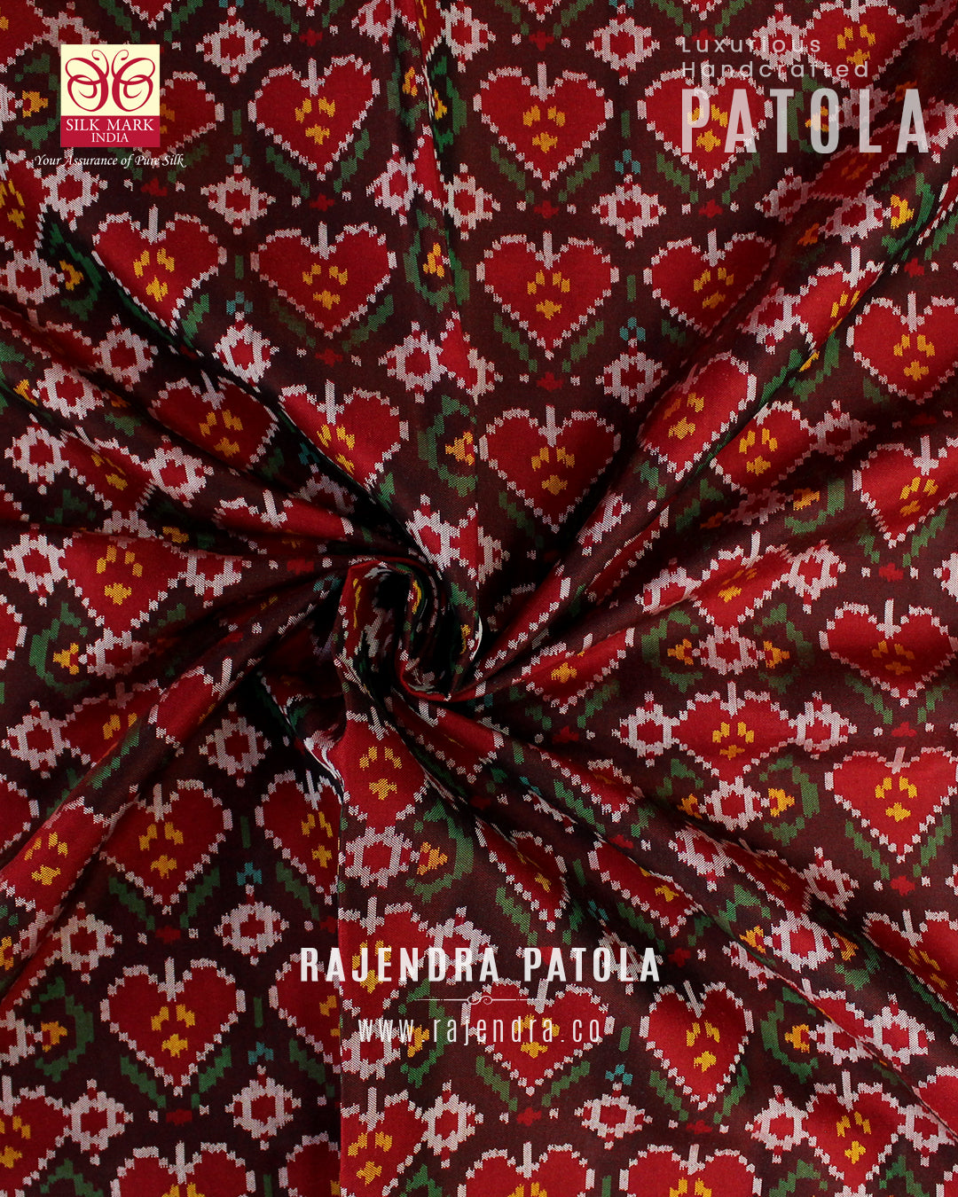 Exclusive Pan Bhat Design Semi Double Weave Rajkot Patola Saree