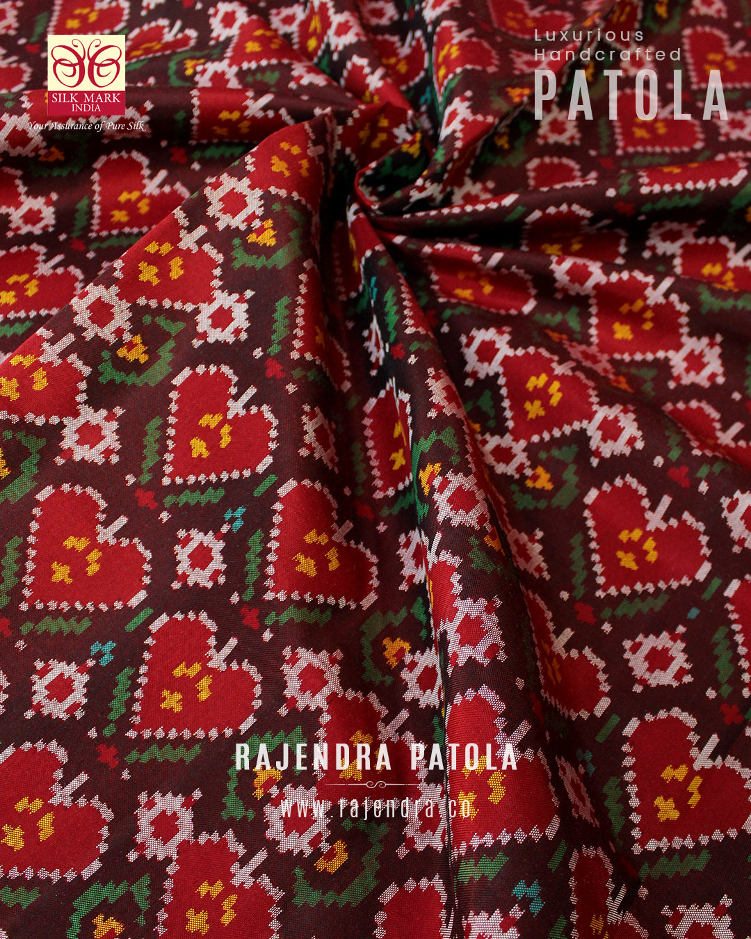 Exclusive Pan Bhat Design Semi Double Weave Rajkot Patola Saree