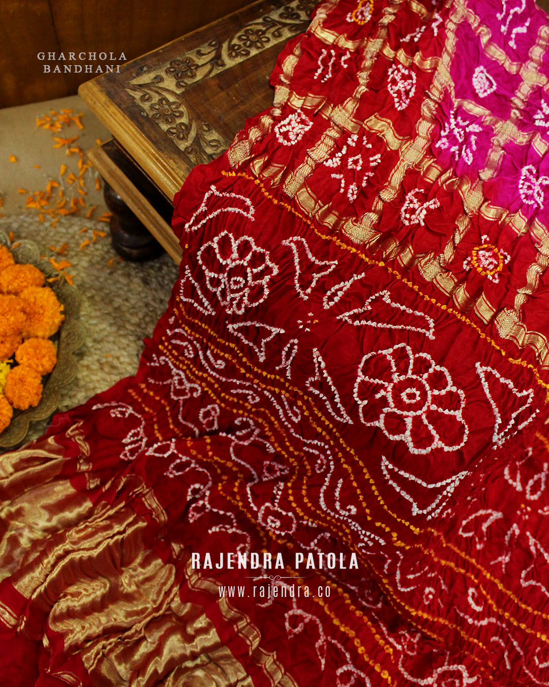 Traditional Gharchola Pure Gaji Silk Bandhani Saree