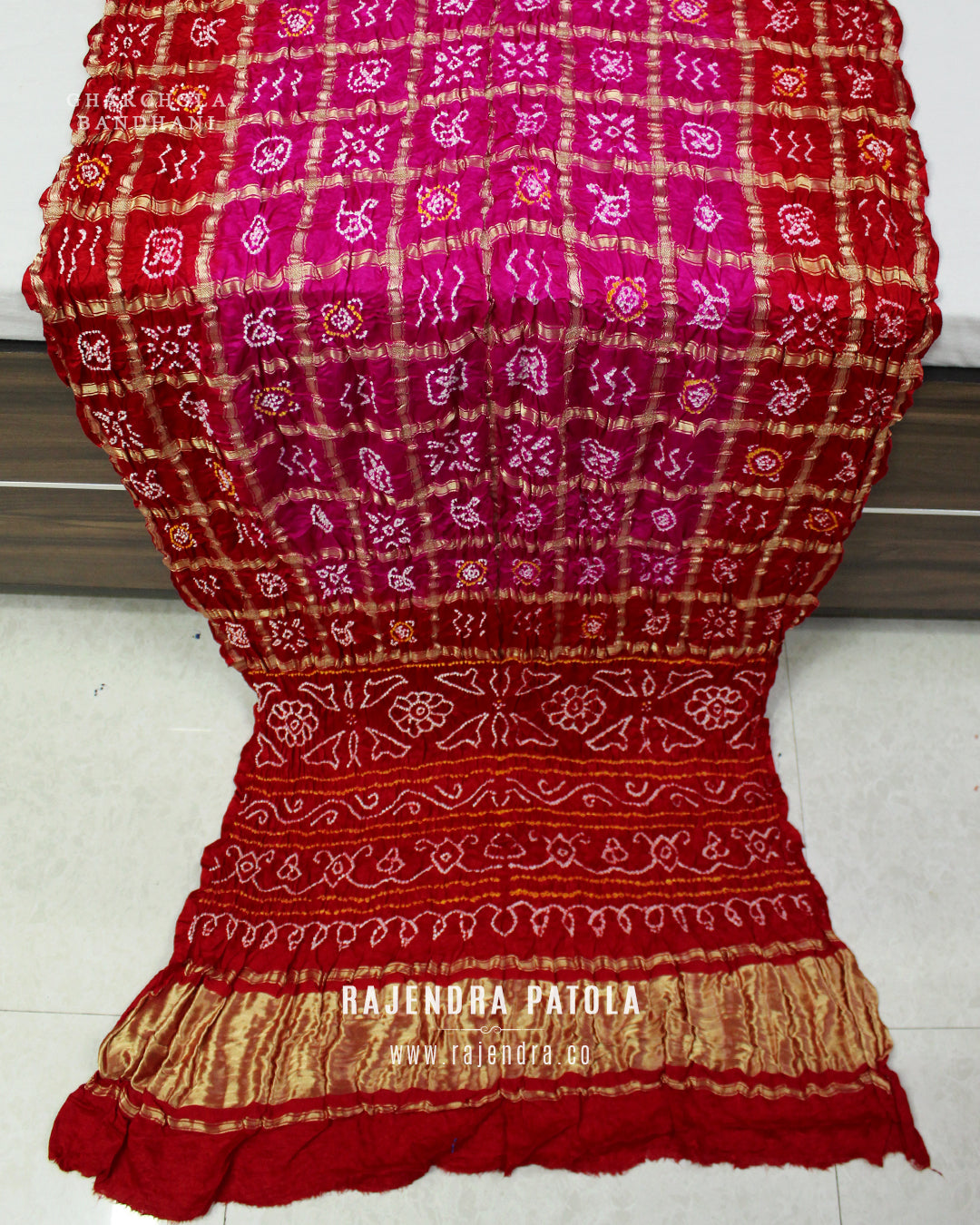 Traditional Gharchola Pure Gaji Silk Bandhani Saree