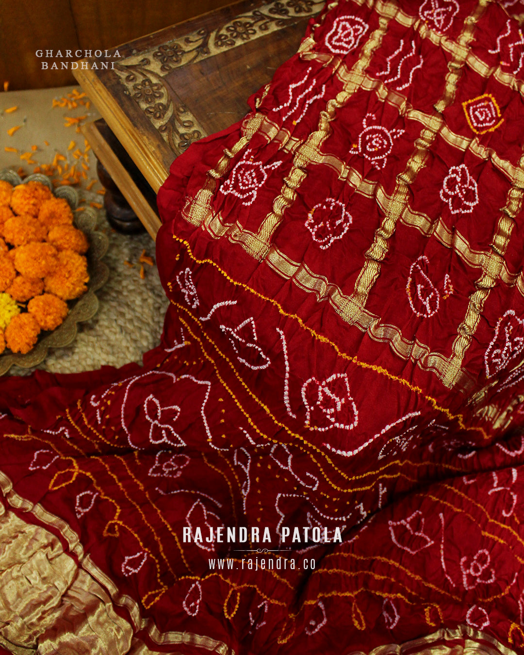 Traditional Gharchola Pure Gaji Silk Bandhani Saree