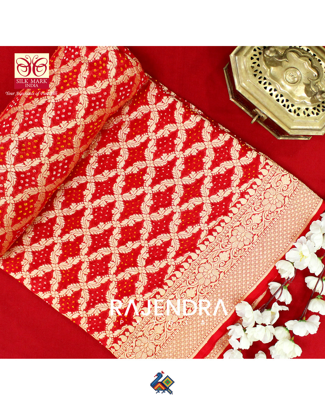 Traditional Red Pure Georgette Banarasi Bandhani Saree
