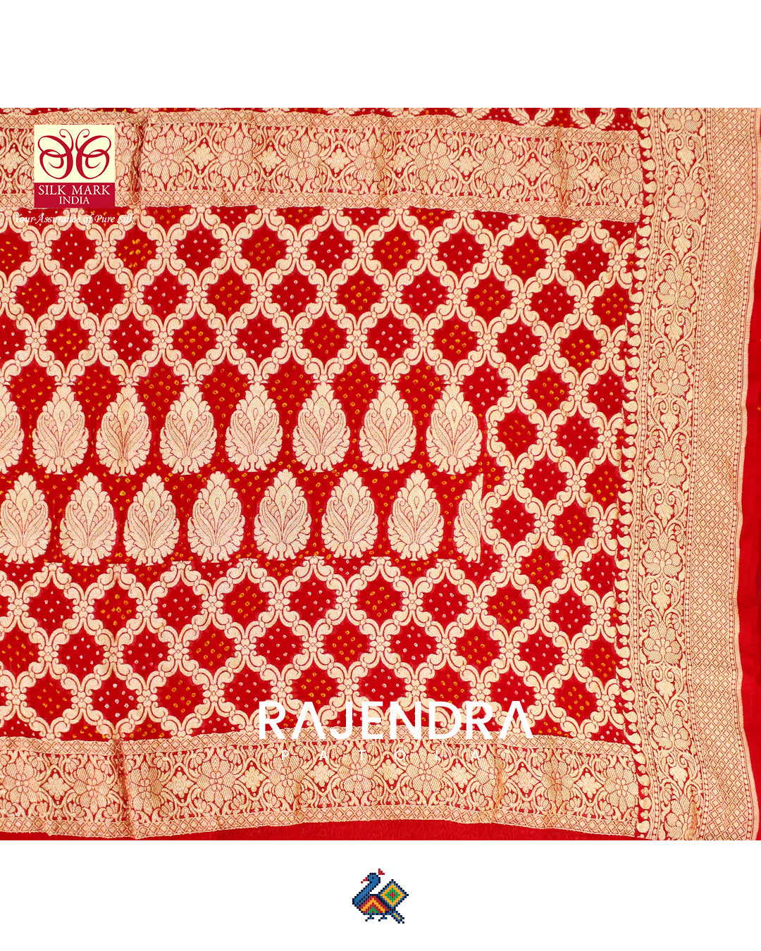 Traditional Red Pure Georgette Banarasi Bandhani Saree