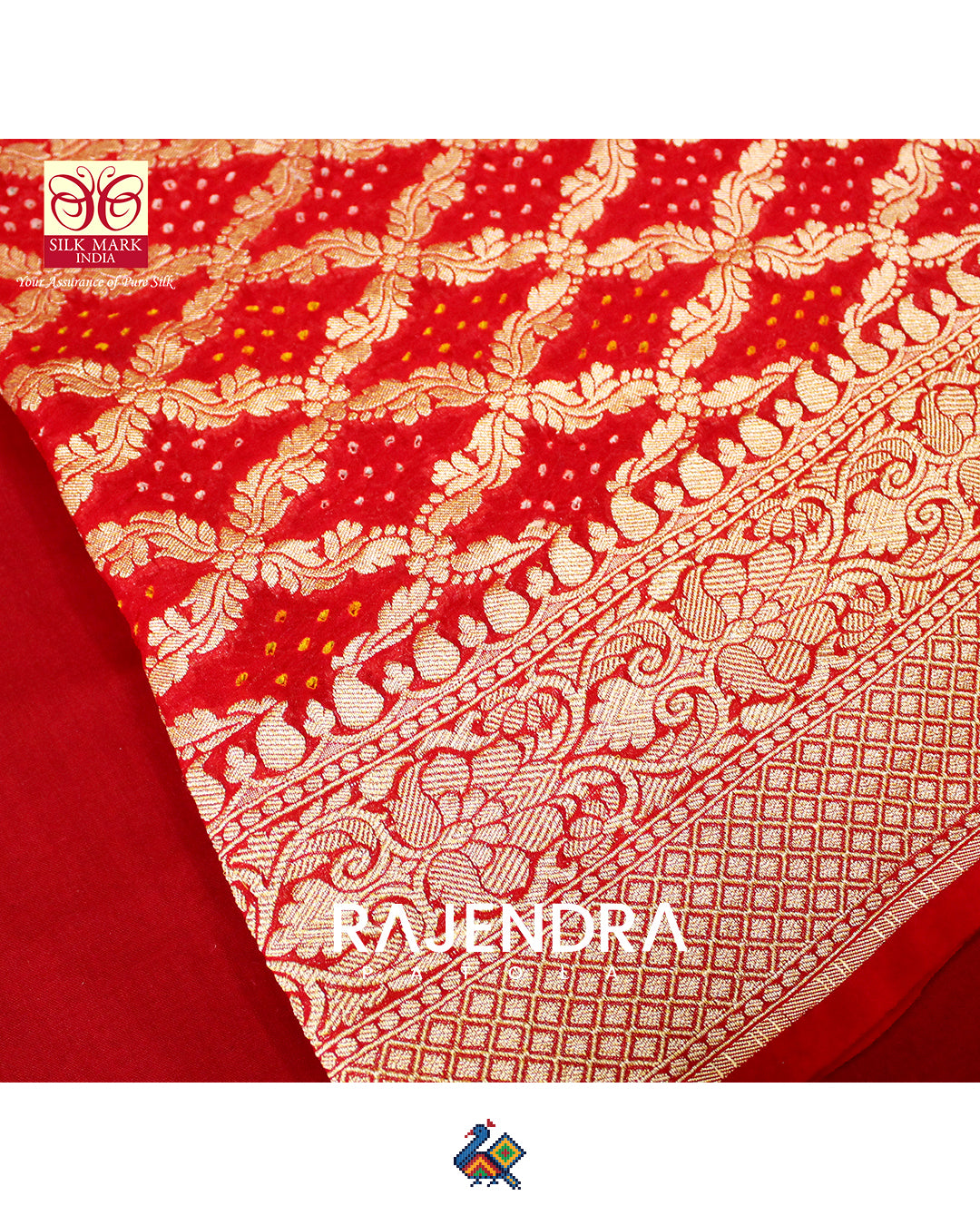 Traditional Red Pure Georgette Banarasi Bandhani Saree