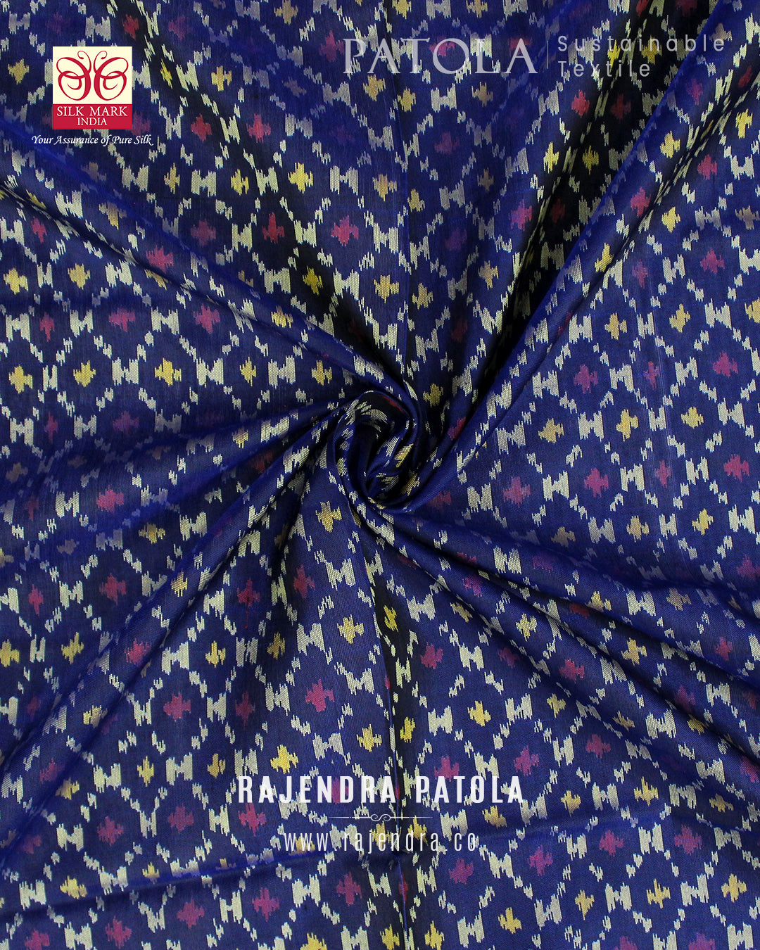 Traditional Sakali Bhat Single Ikat Rajkot Patola Dupatta