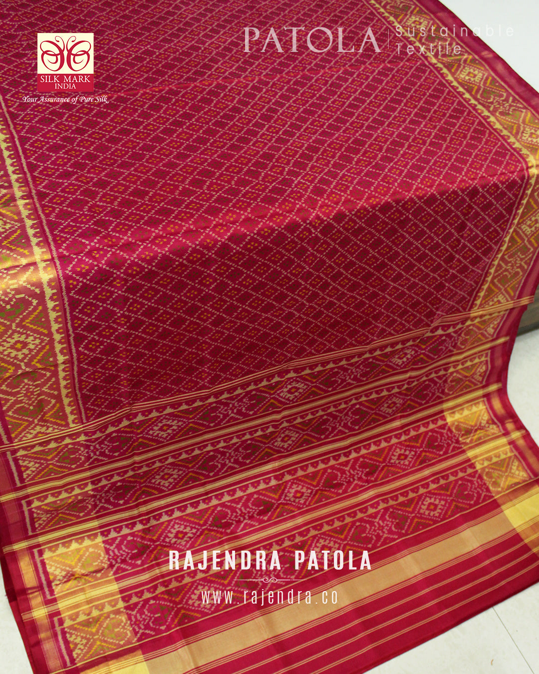 Traditional Sakali Bhat Single Ikat Rajkot Patola Saree