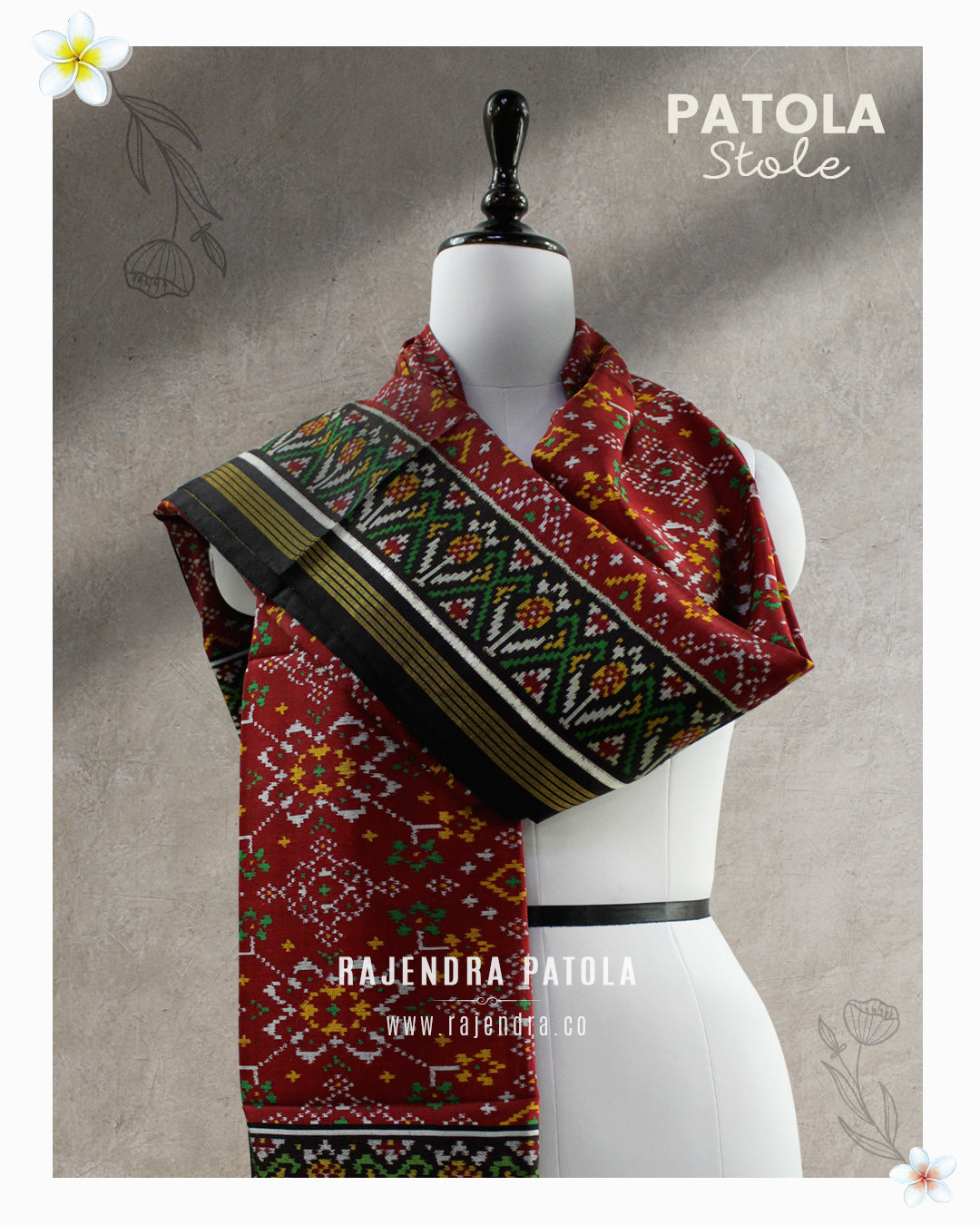 Navratna Semi Double Weave Rajkot Patola Stole