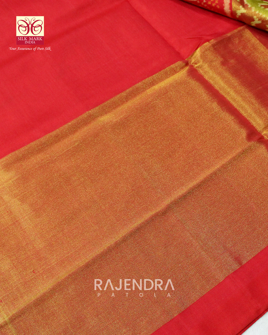 Traditional Red Nari Kunjar Skirt Keri Rajkot Patola Saree