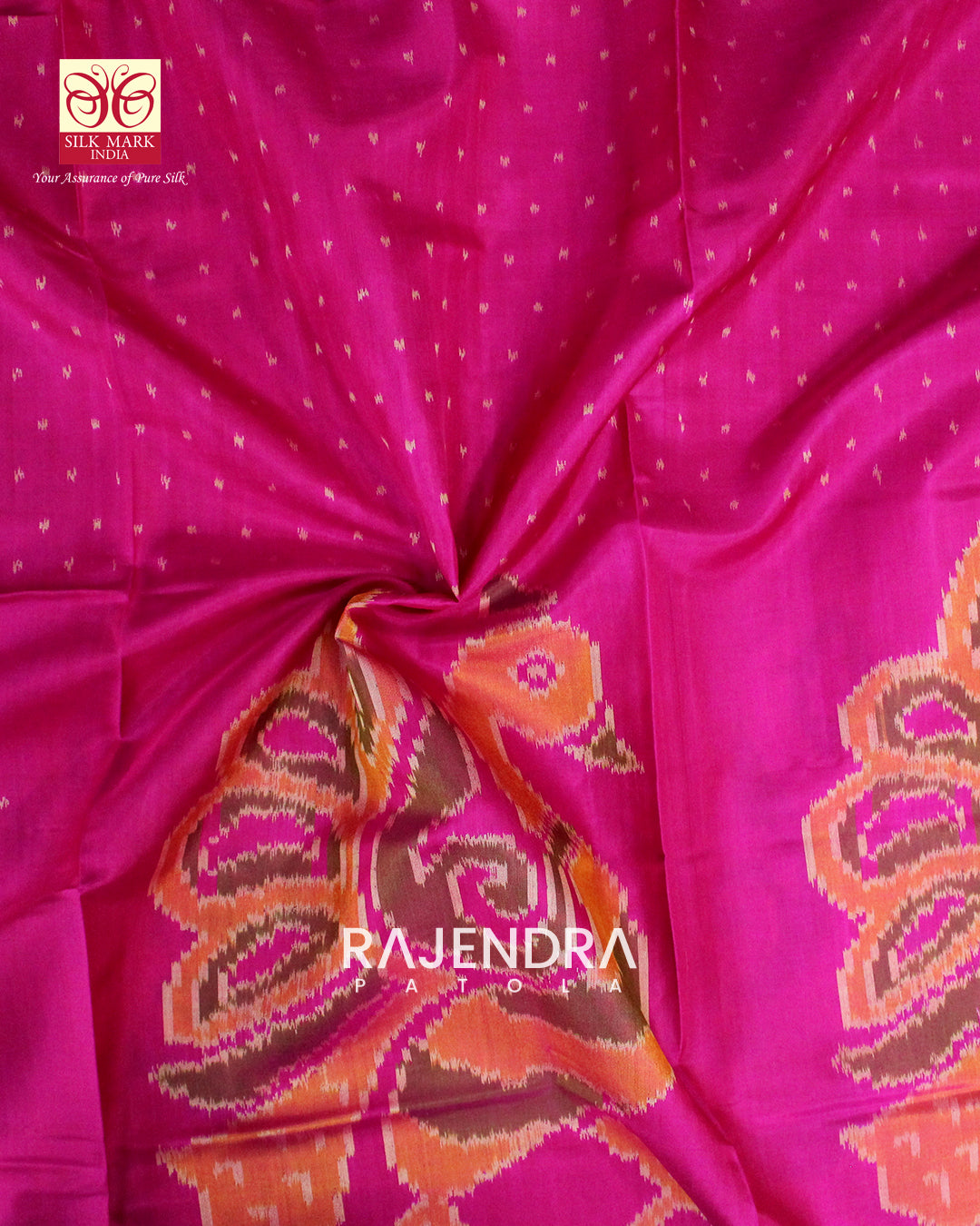 Exclusive Peacock Motif Skirt Border Pink Rajkot Patola Saree