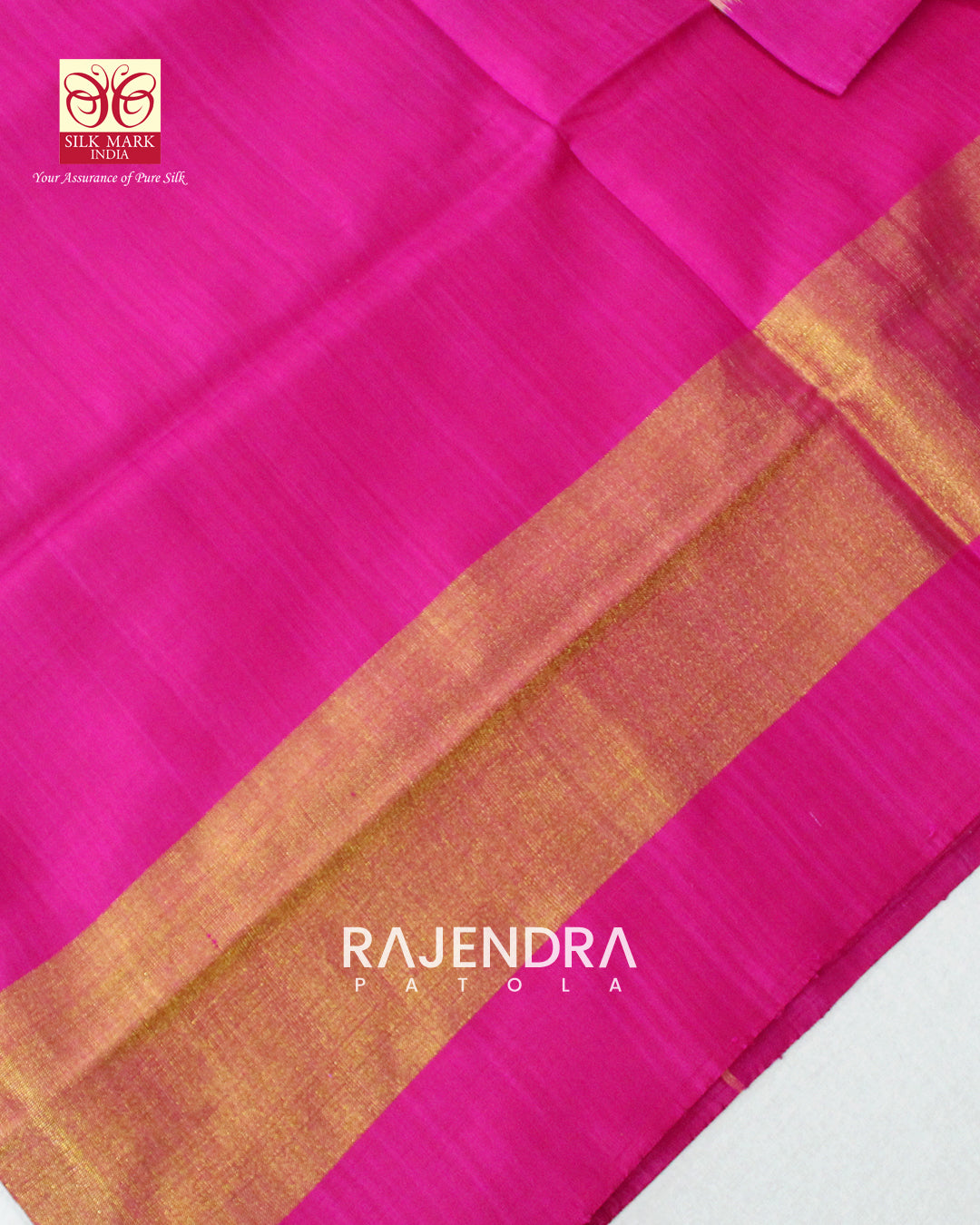 Exclusive Peacock Motif Skirt Border Pink Rajkot Patola Saree