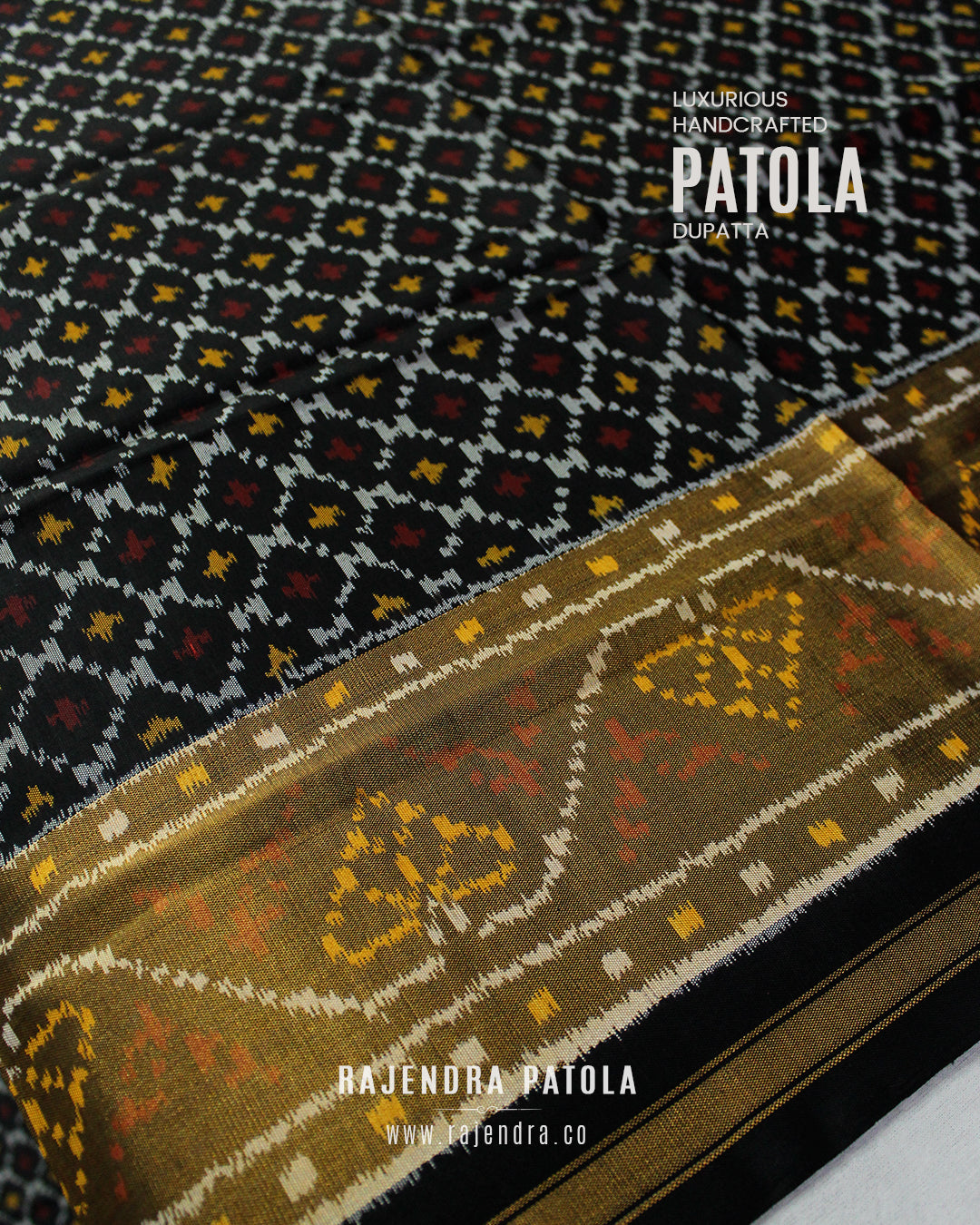 Traditional Sankli Bhat Single Ikat Rajkot Patola Dupatta