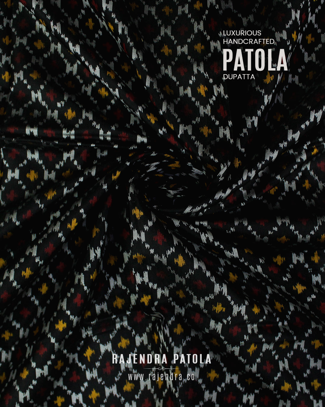 Traditional Sankli Bhat Single Ikat Rajkot Patola Dupatta