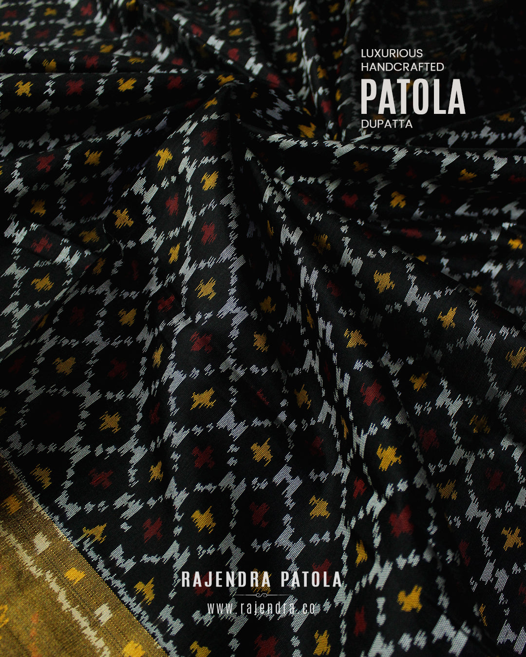 Traditional Sankli Bhat Single Ikat Rajkot Patola Dupatta