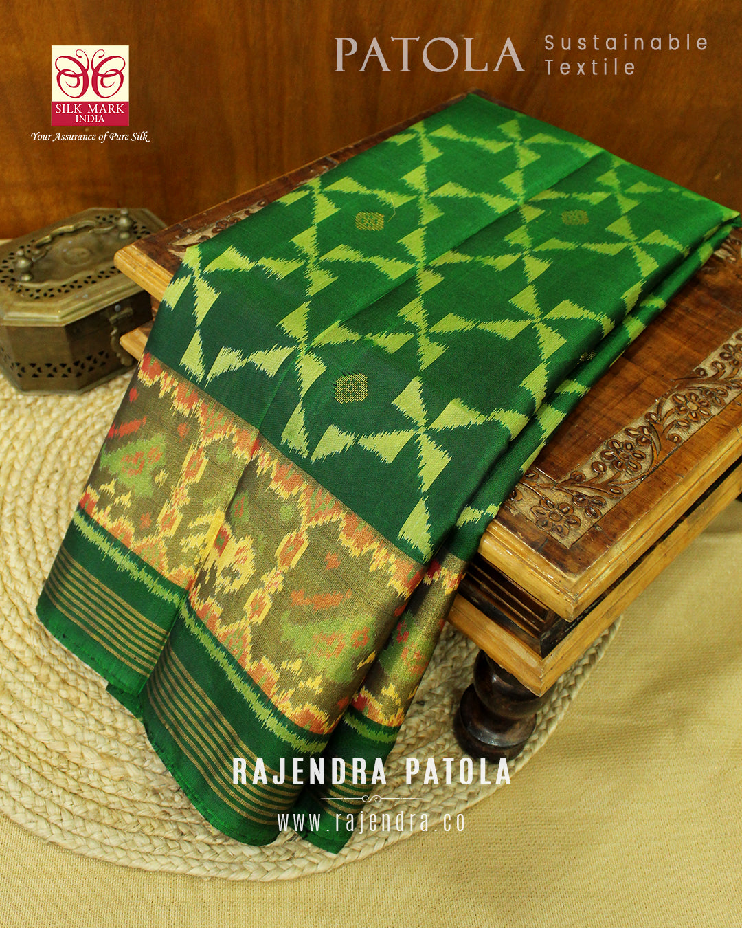 Fancy Zari Banarasi Butta Single Ikat Rajkot Patola Saree