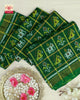 Traditional Zari Checks Green Single Ikat Rajkot Patola Dupatta